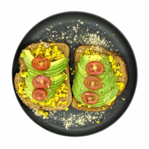 Rebellicious - avocado toats with vegan scrambled egg